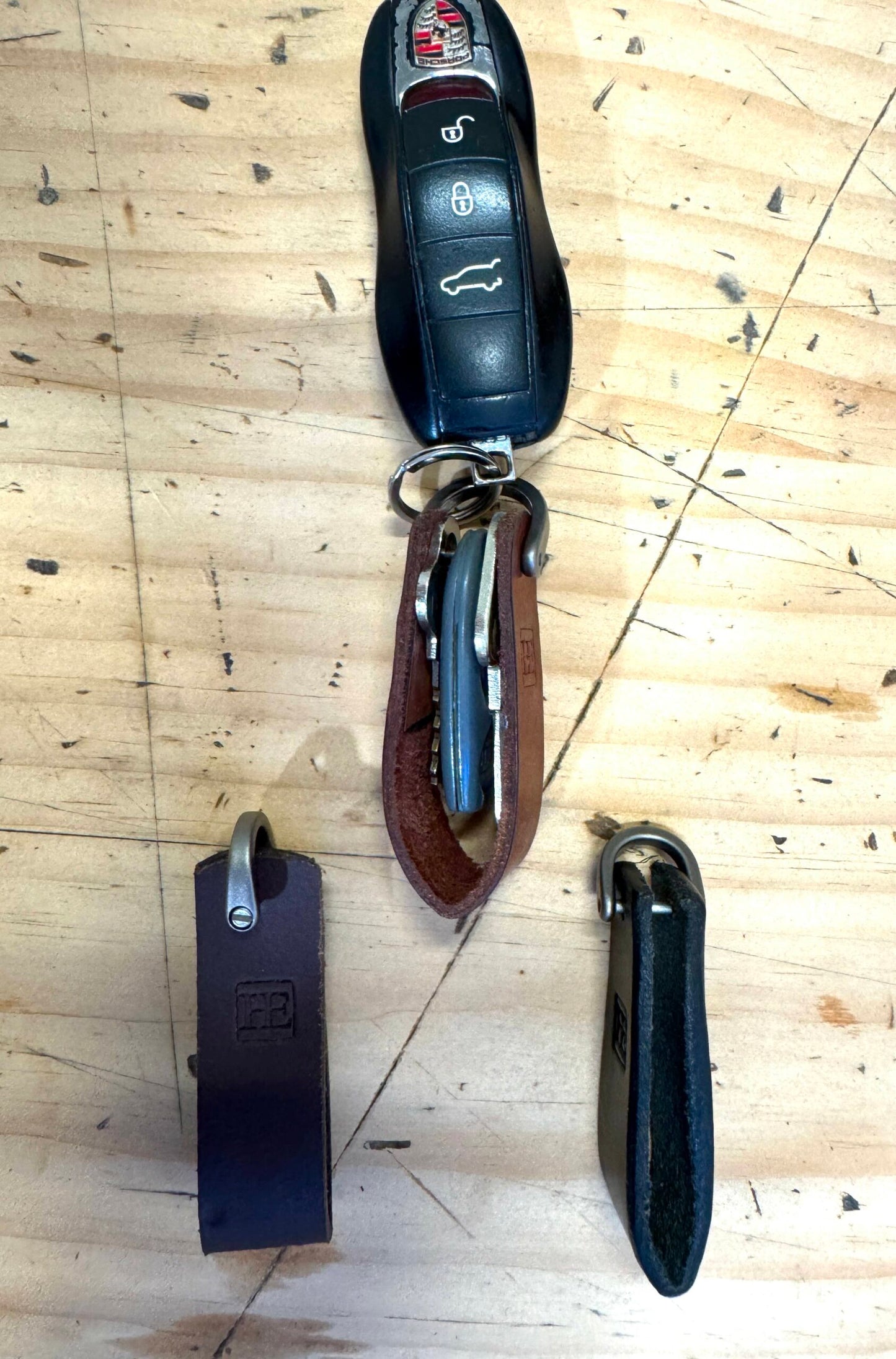 Leather Titanium Key Fob image 1