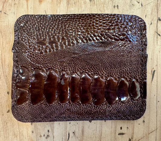 Minimalist Card Sleeve- Ostrich Leather image 0
