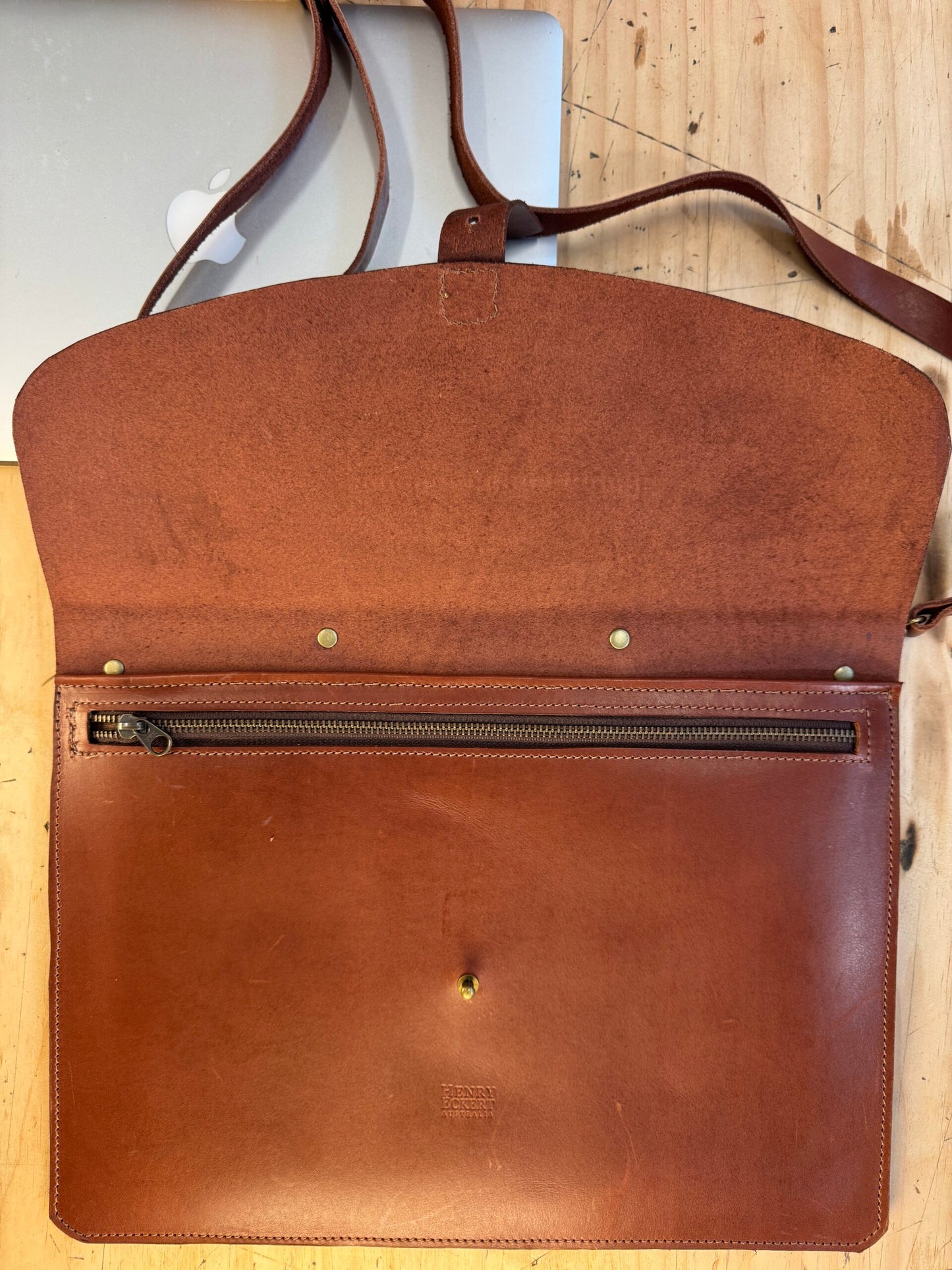 Laptop Satchel Case Full Grain Aniline Leather - 13" image 2
