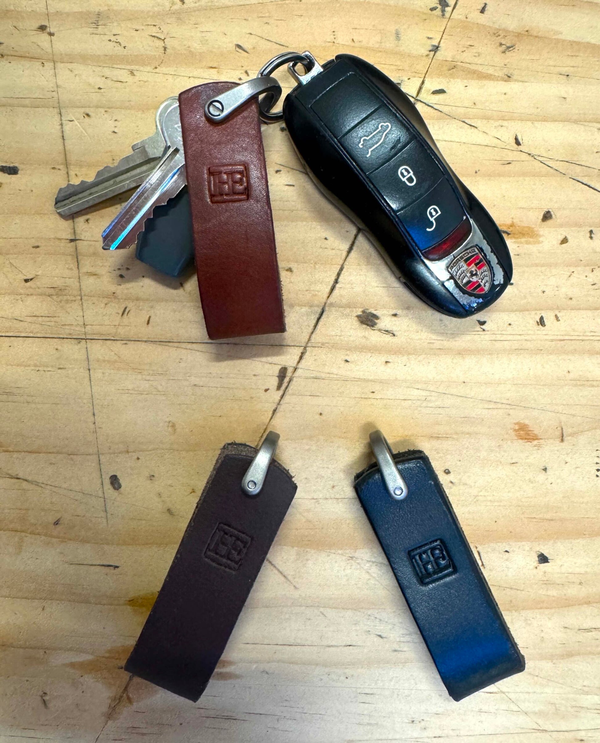 Leather Titanium Key Fob image 0