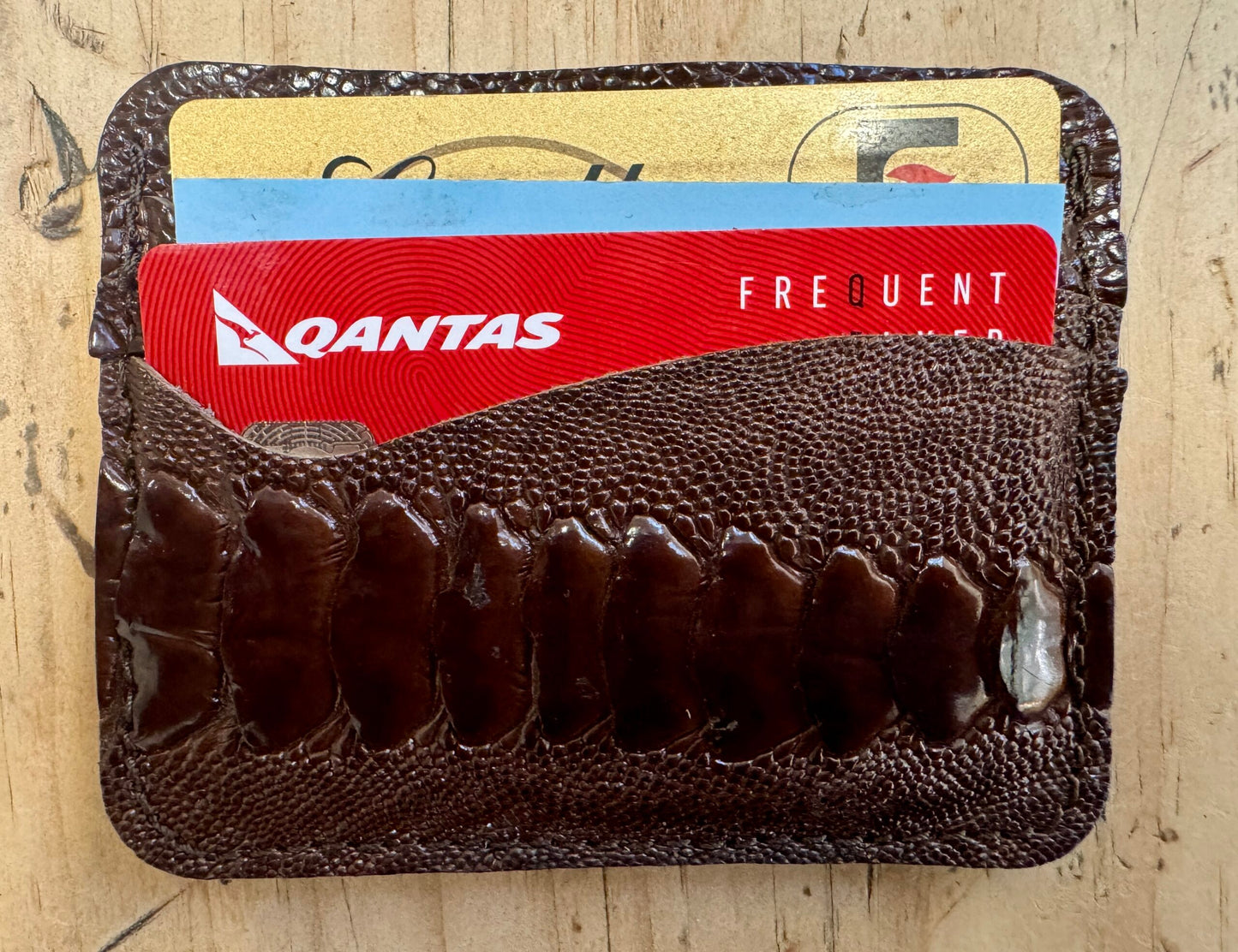 Minimalist Card Sleeve- Ostrich Leather image 1