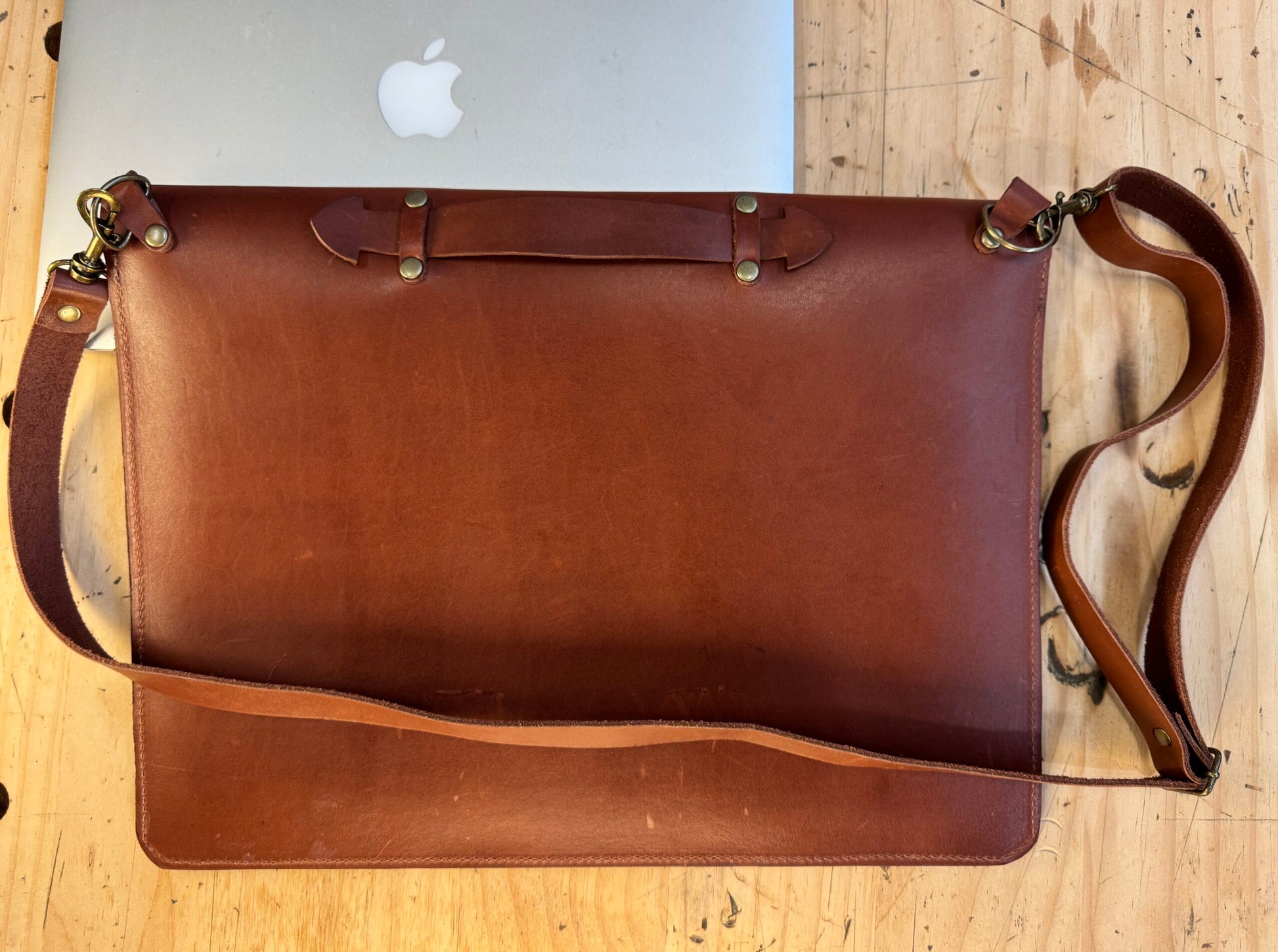 Laptop Satchel Case Full Grain Aniline Leather - 13" image 1