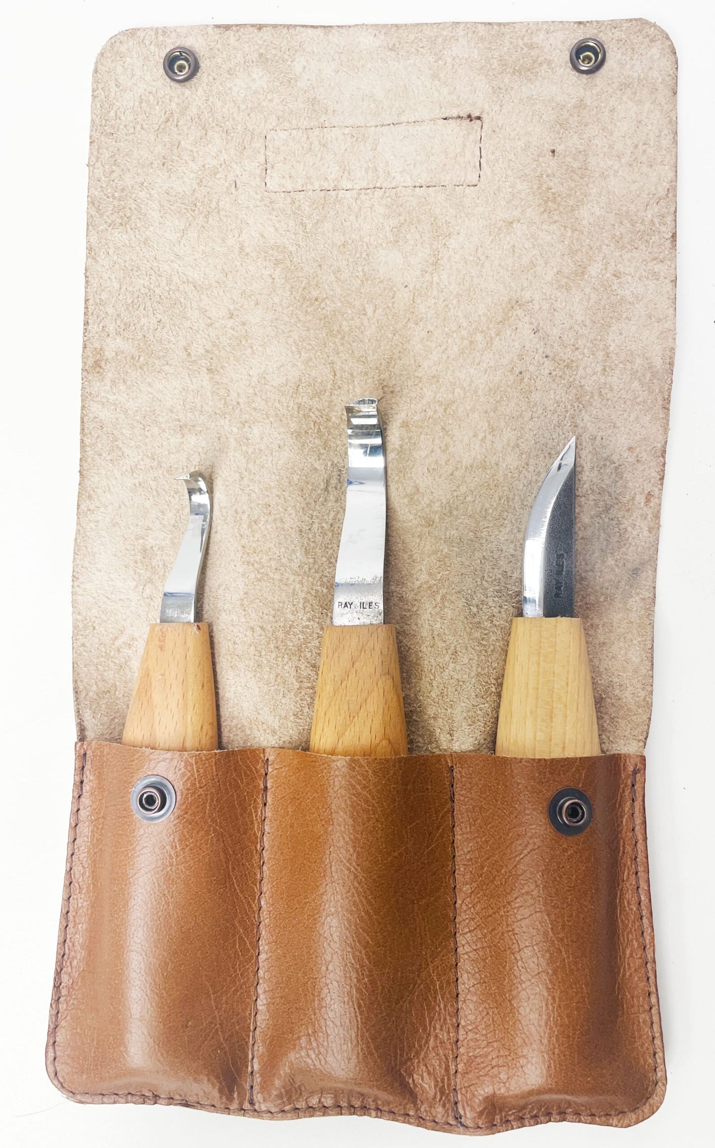 Ray Iles Traditional Crook Knife Spoon Carving Set 3 Piece R/H image 0
