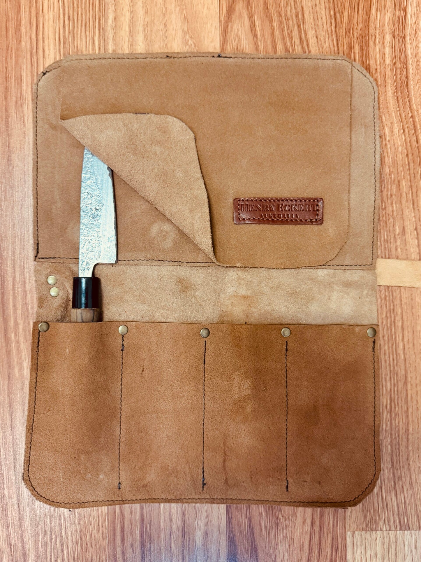 Chef Knife Leather Roll with Rare Earth Magnets image 3