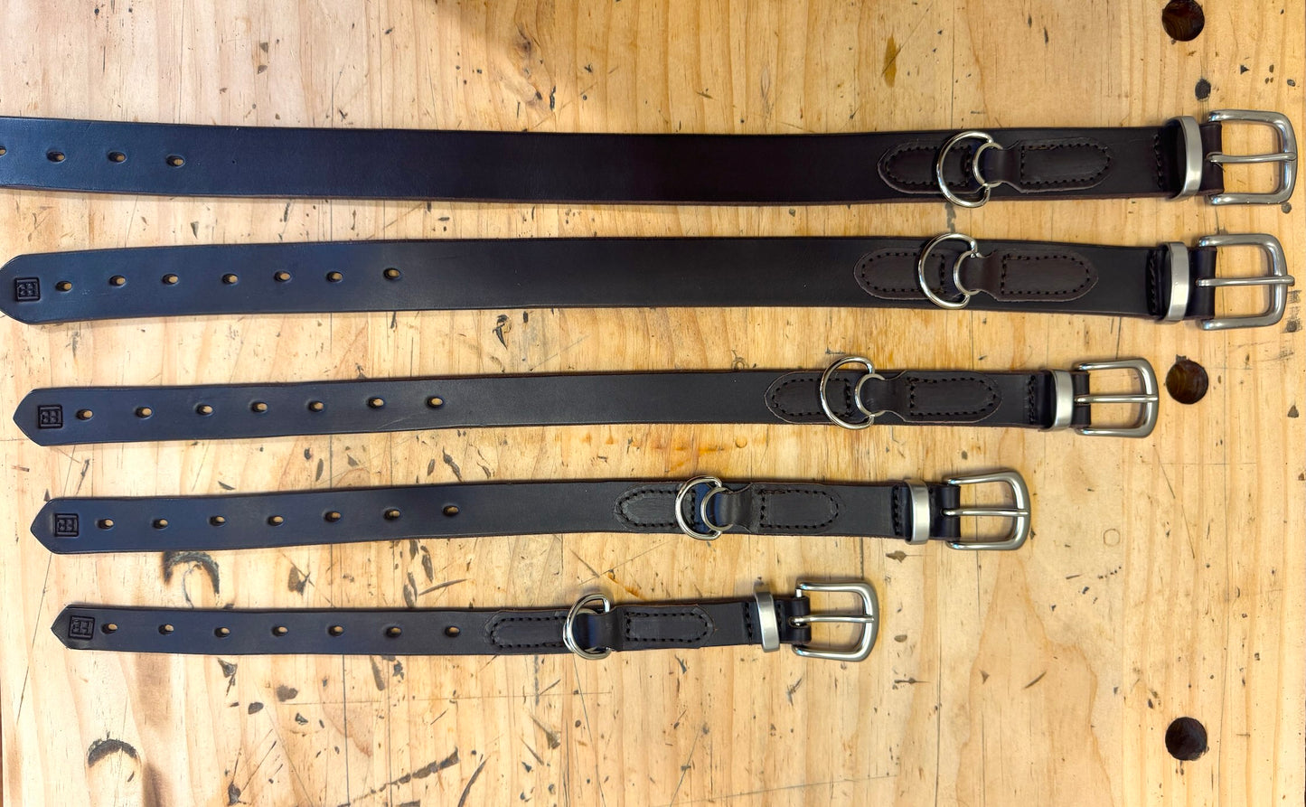Dog Collar - Full Grain - 5 sizes - Pewter Buckle & Keeper - Saddle Tan image 2
