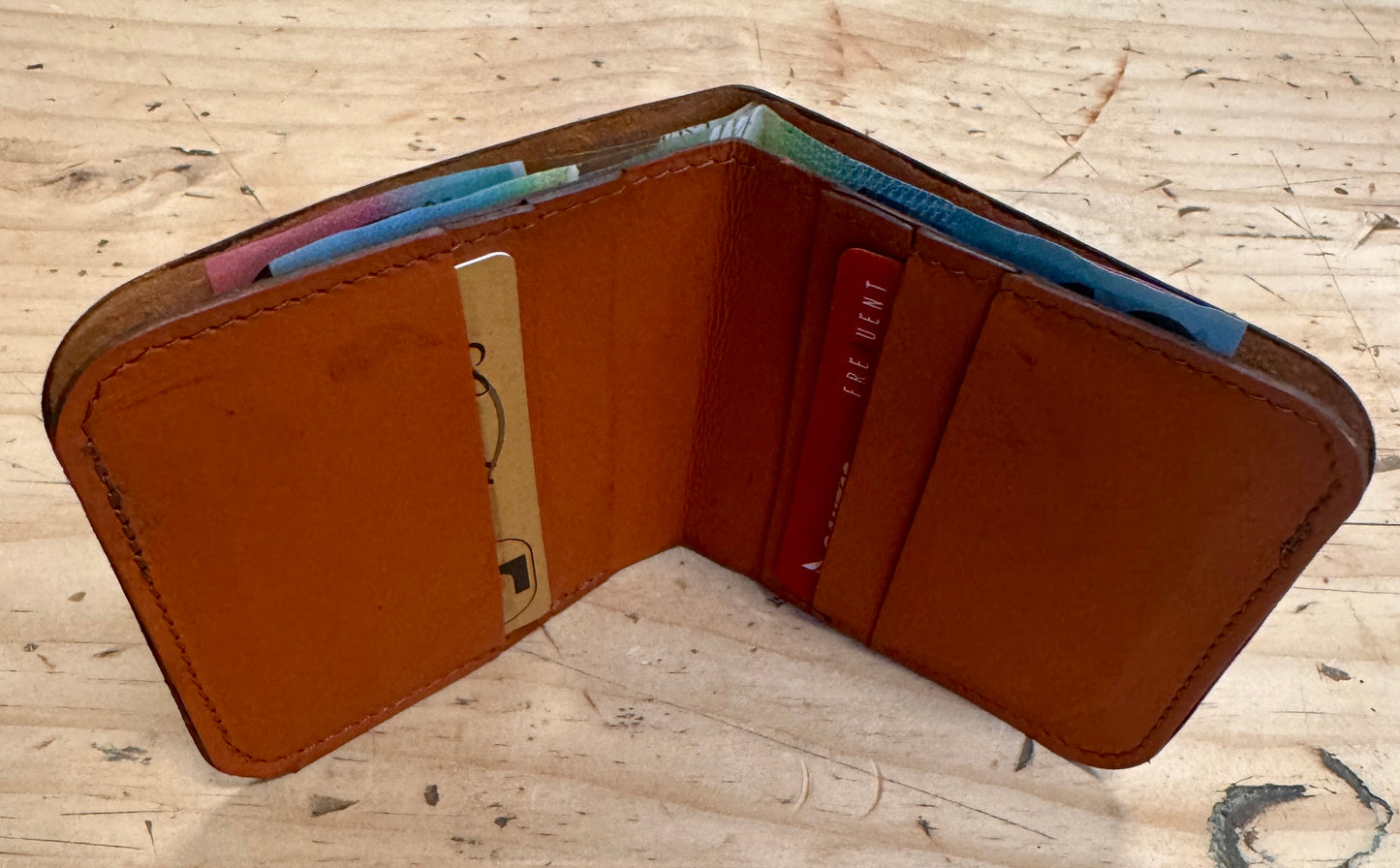 Kangaroo Leather Vertical Fold Wallet