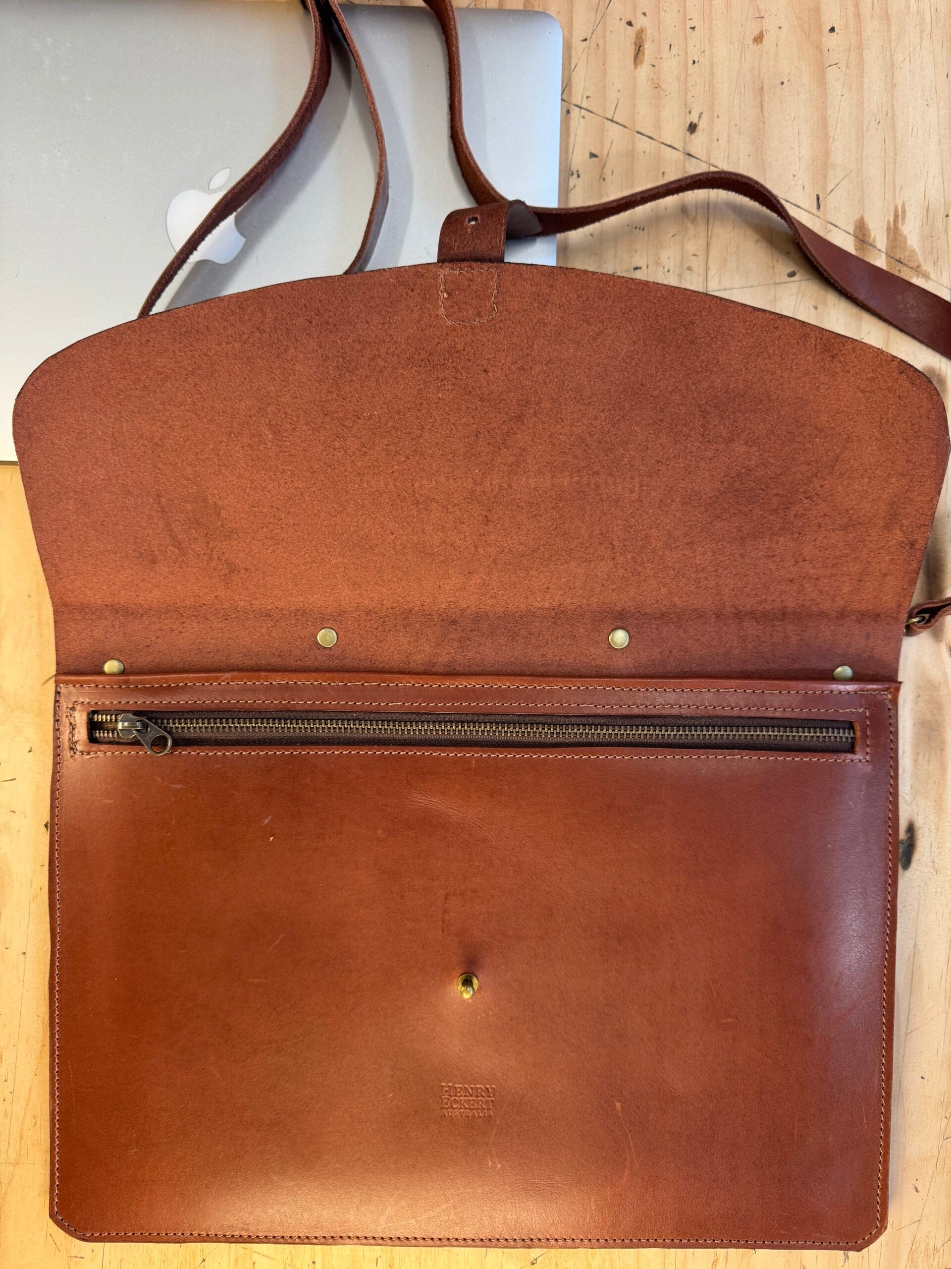 Laptop Satchel Case Full Grain Aniline Leather - 15" image 2