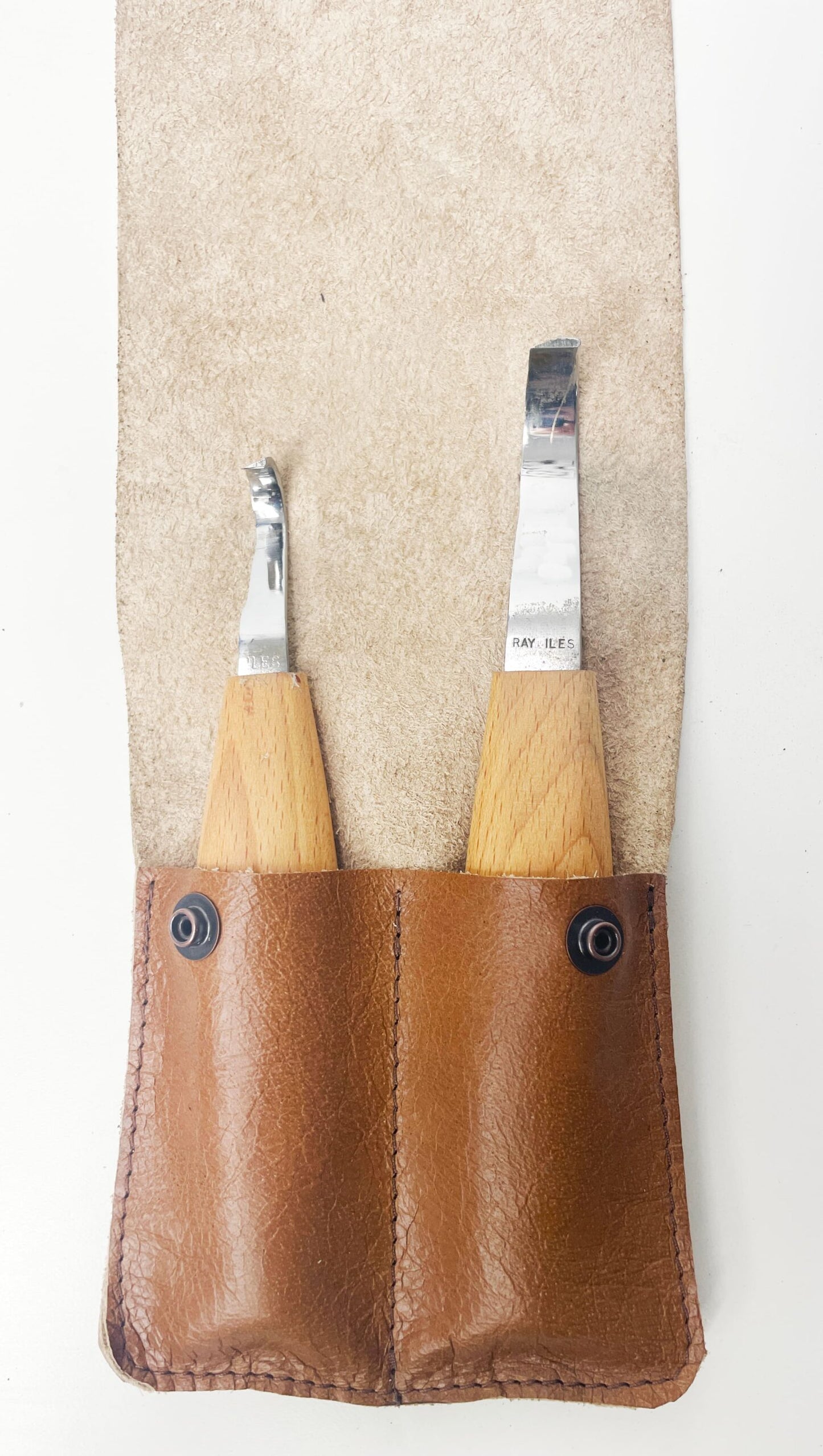 Ray Iles Traditional Crook Knife Spoon Carving Set R/H Two Piece image 0