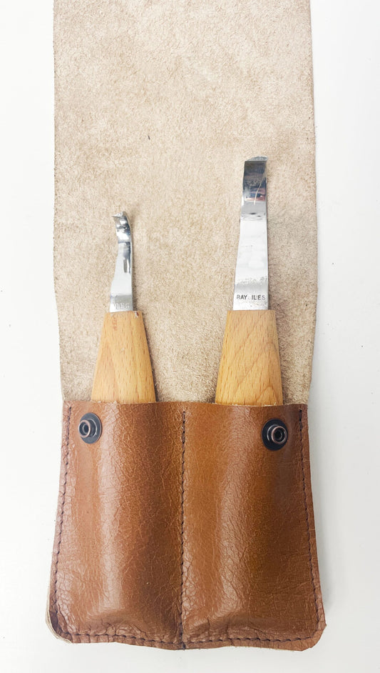 Ray Iles Traditional Crook Knife Spoon Carving Set R/H Two Piece image 0