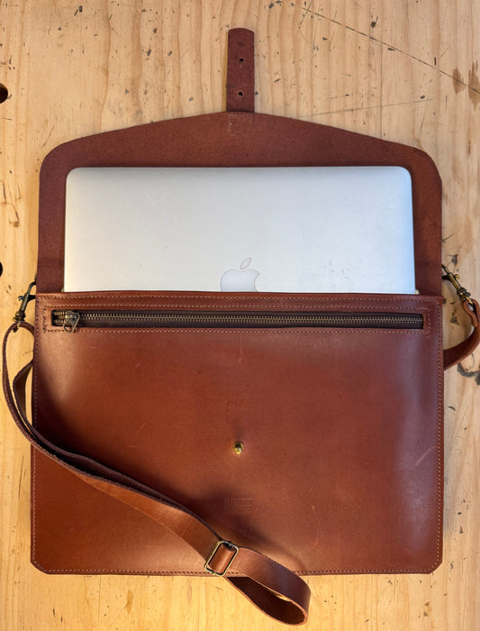 Laptop Satchel Case Full Grain Aniline Leather - 14" image 0