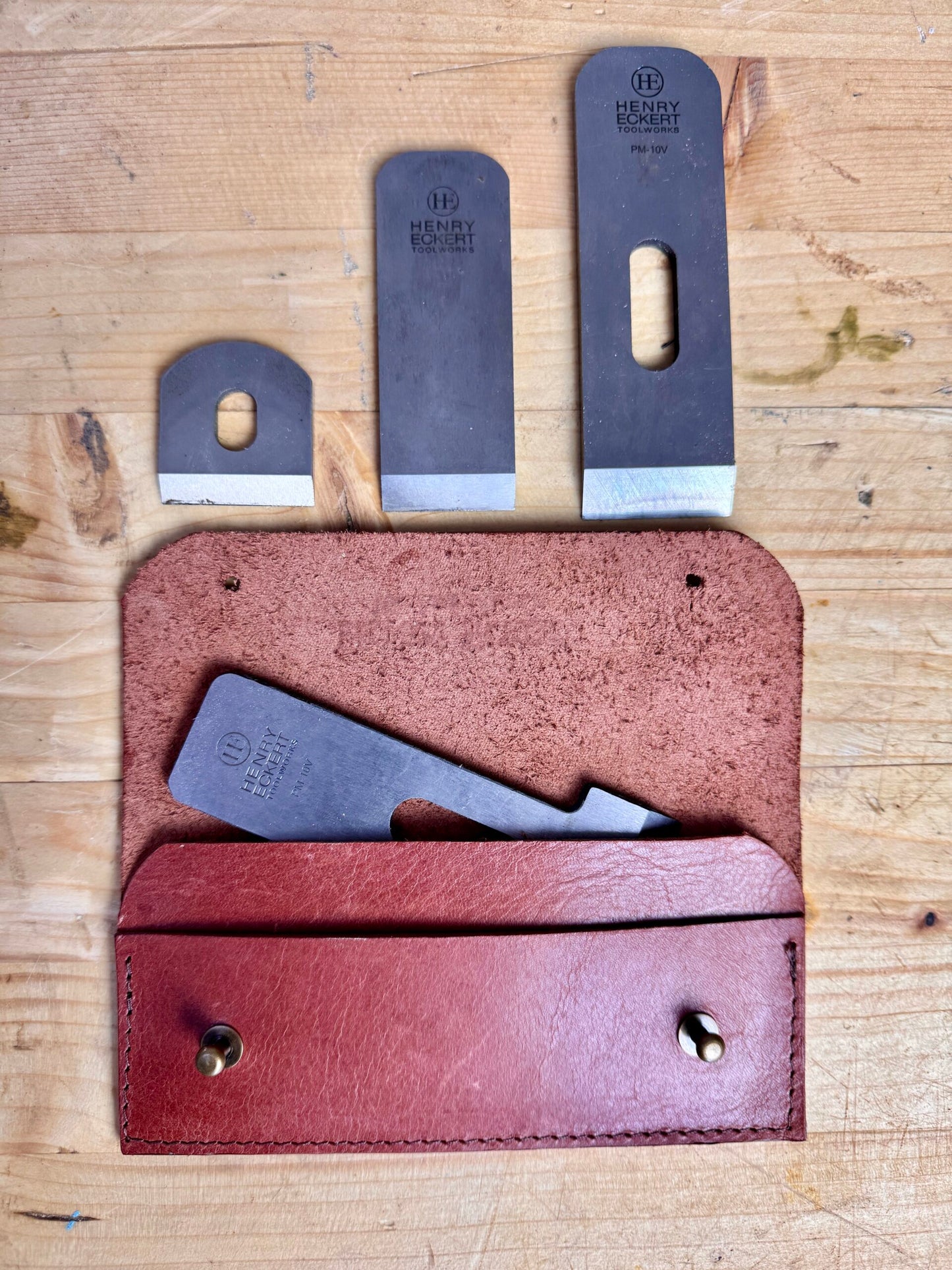 Block Plane Blade Pouch - Full Grain Leather image 0